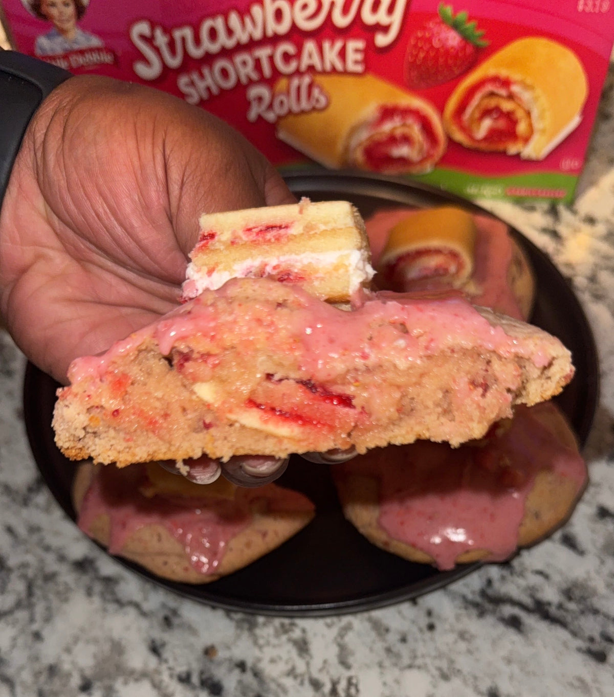 Strawberry Shortcake Stuffed Cookie